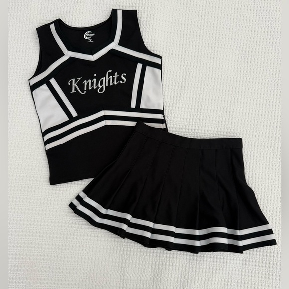 Black and White Knights Cheerleading costume, size 8-10 - Picture 1 of 3